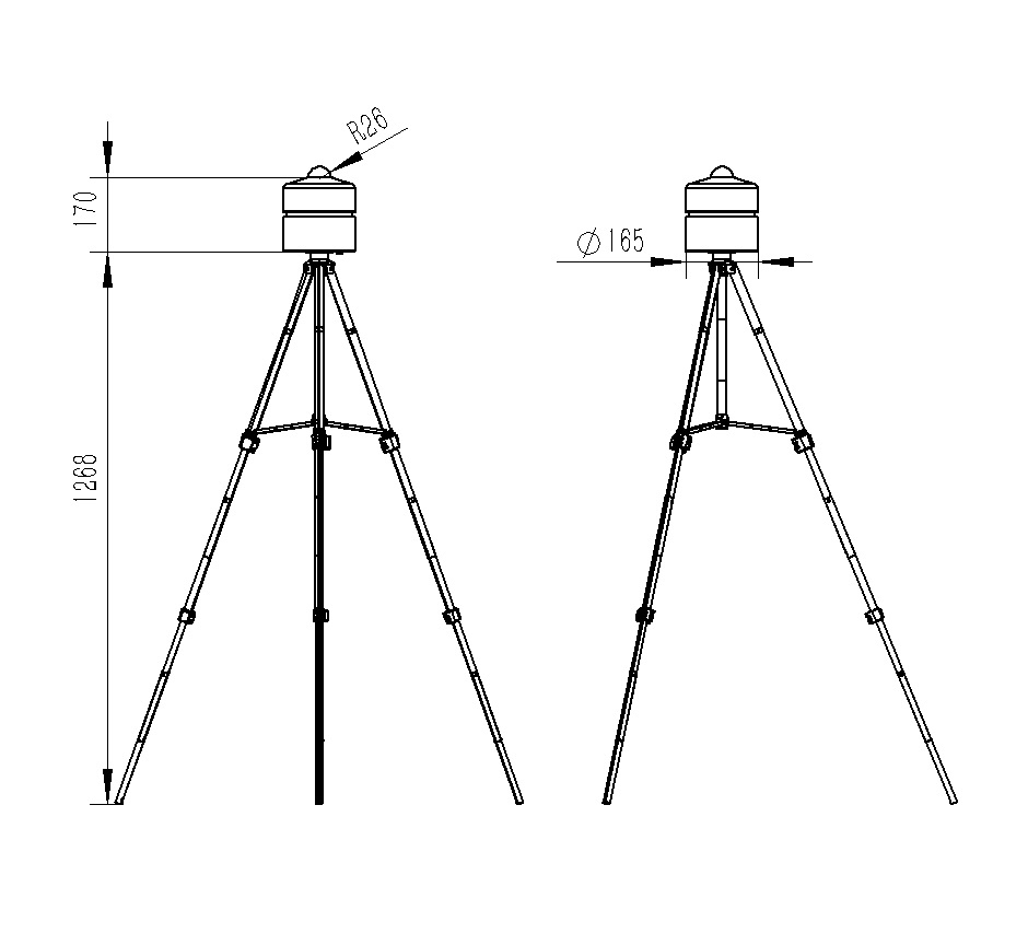 太陽總輻射檢測儀尺寸圖 太陽總輻射檢測儀產品尺寸圖